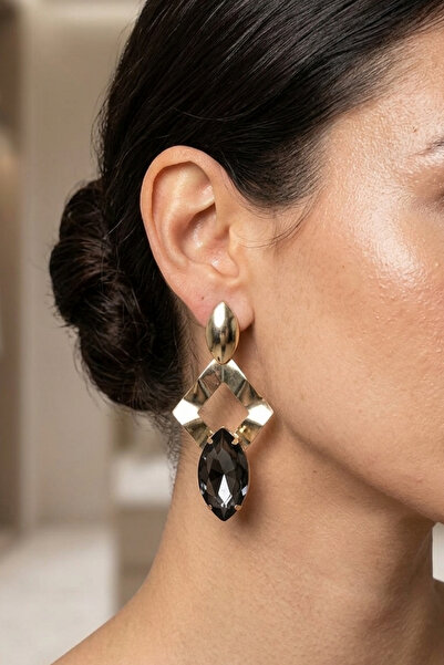 PETEK AKSESUAR Stone-Embellished Metal Dangle Earrings