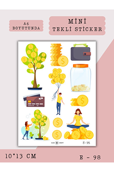 Else Craft Para Temalı Sticker - E-98 - Ajanda Planlayıcı Bullet Journal İçin...