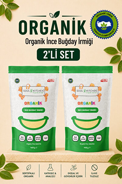 Soul Kitchen Organik Ürünler Organik Sertifikalı İnce Buğday İrmiği 400 g 2’l...