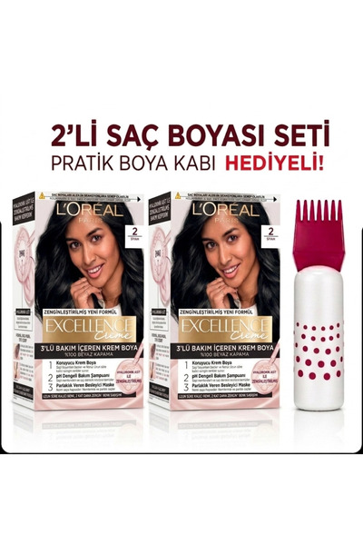 L'Oreal Paris Creme Boya 2 Siyah 2 Adet