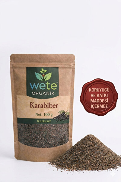wete organik Karabiber Toz 100 gr Taze Öğütülmüş