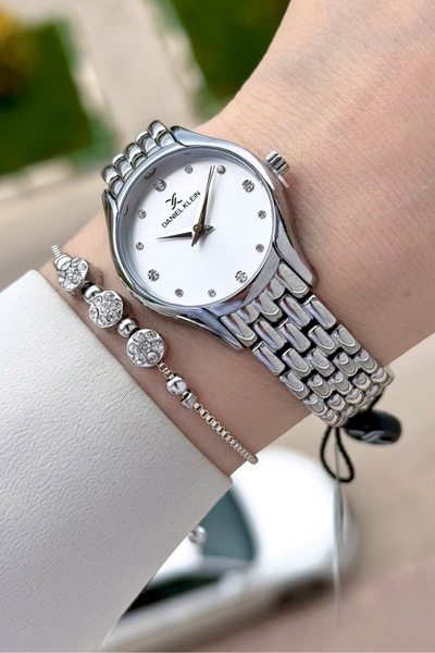 Daniel Klein Silver Color 30 mm Women Wrist Watch with Gift Package