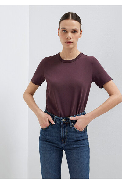 Mavi Burgunderrotes Basic-T-Shirt Slim Fit / Eng anliegend 1614067-70223