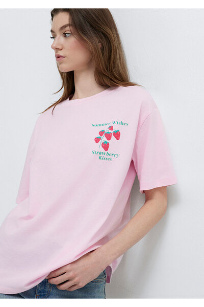 Mavi Sicilia Bedrucktes Rosa T-Shirt Loose Fit / Lockerer, bequemer Schnitt 1...