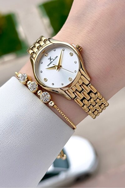 Daniel Klein Gold Renk 30 mm Hediye Paketli Kadın Kol Saati