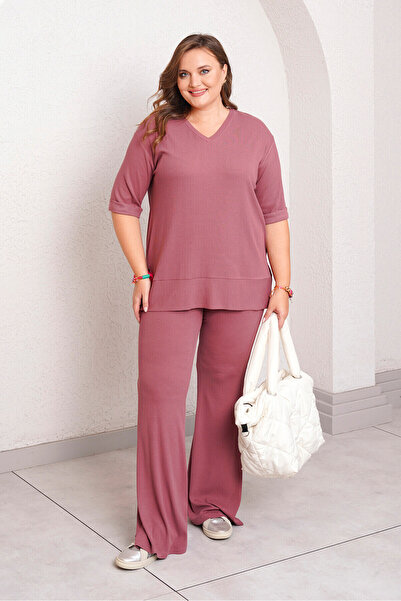 Büyük Moda Twill Camisole T-Shirt Leggings Set