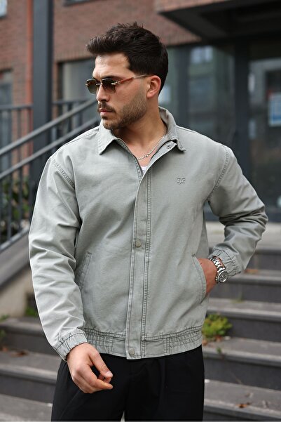 LTC Jeans Jachetă pentru bărbați, cu fermoar și închidere cu capse, din pânză...