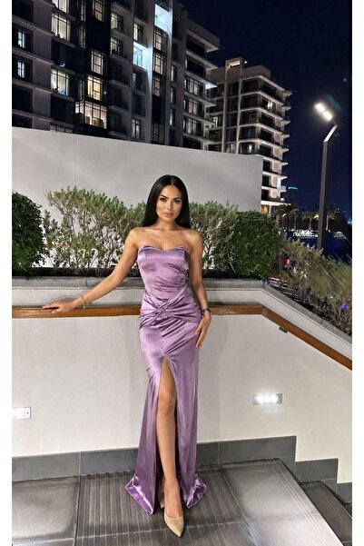 Modafeminen Βραδινό φόρεμα με διπλό λαιμό από ύφασμα κατάδυσης - Συρόμενη μέσ...