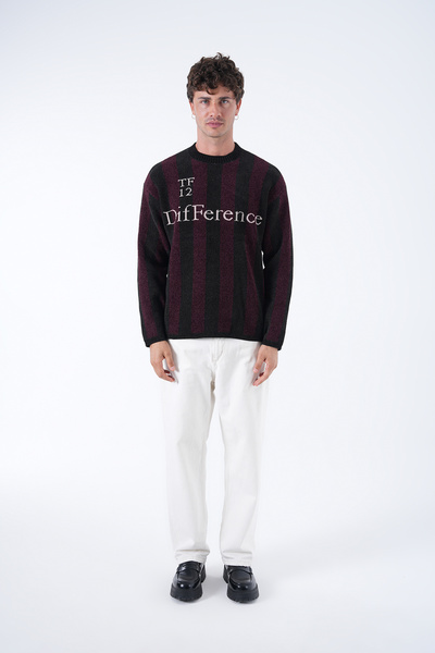 2512 Clothing Jacquard Striped Sweater