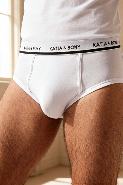 Katia&Bony 2 Πακέτο Modal Ανδρικό Slip Λευκό/Λευκό