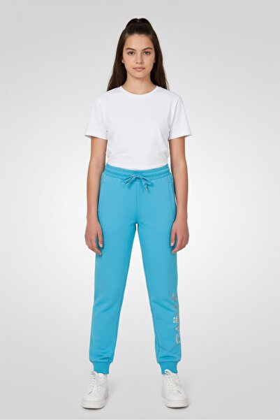 Gaelle Paris Kids Girl Brand Logo Sweatpants, Light Blue