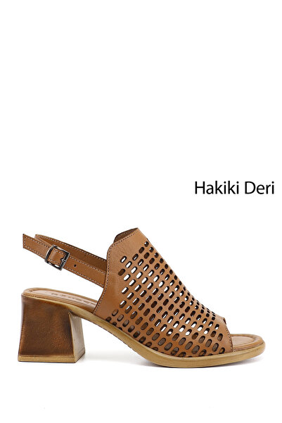 GÖNDERİ(R) Γυναικεία/Κορίτσια Tan Αντίκες Σανδάλια από Γνήσιο Δέρμα με Χοντρό...