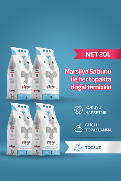 Toi Moi 4lü Avantaj Paketi Topaklanan,Tozsuz,Hijyenik Marsilya Sabunlu Benton...