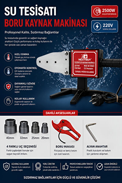 Fıratterm 2500w Pvc Pafta Plastik Boru Tesisat Kaynak Makinesi