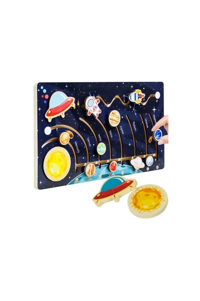 KRUZZEL Puzzle educațional Montessori cu sistemul solar