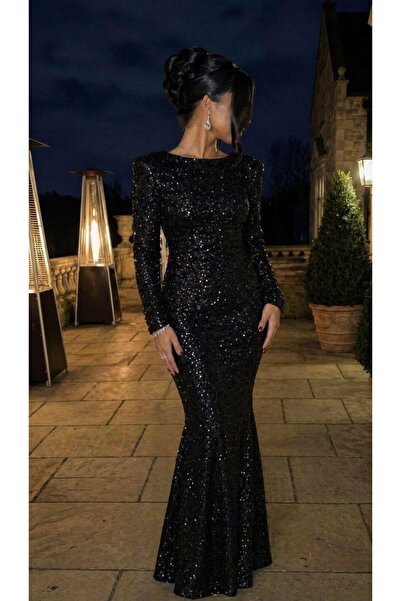 Modafeminen Φόρεμα με λεπτομέρεια στην πλάτη, επένδυση στους ώμους και παγιέτ...