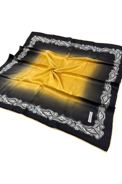 ARMANDA وشاح حريري مزين بالرقائق - ويند - أسود ذهبي