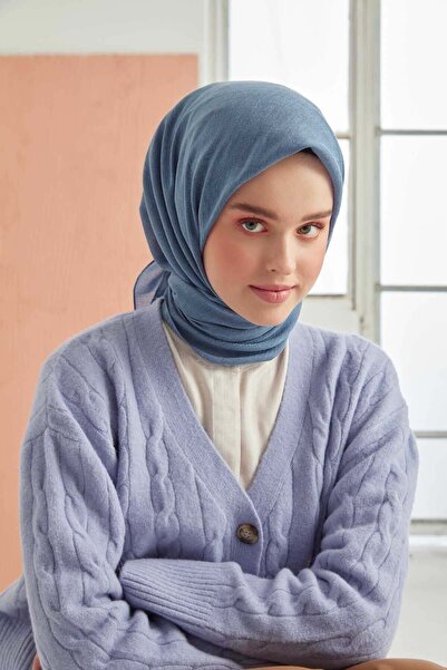 MİRAY وشاح قطني سادة - نيلي