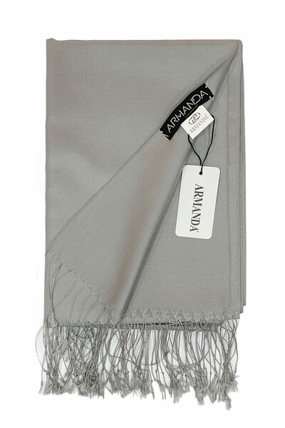 ARMANDA شال حريري - رمادي غامق