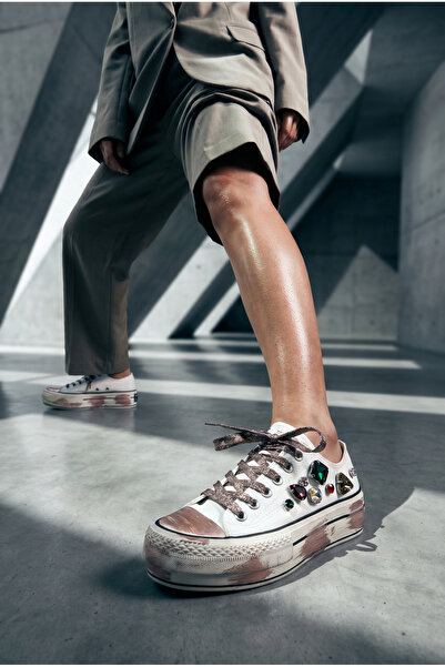 inizio Beyaz Taşlı Kadın Sneaker EW1025