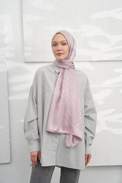 ARMANDA Jacquard Shawl - Zigzag Pattern - Misty Powder