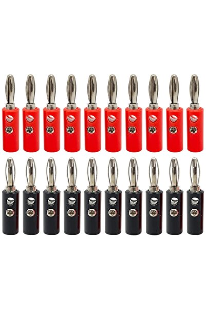 Maroces 10 TAKIM KIRMIZI SİYAH 4MM BANAN JAK FİŞ CX-02