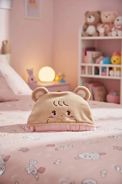 Miniso Mikko Lisanslı Kapüşonlu Yumuşak Peluş Battaniye Latte 90x140 cm