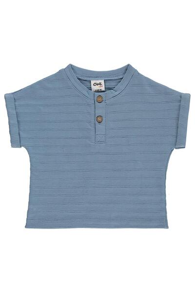 Civil Baby Jakarlı 6-18 Ay Tişört - Mavi 6-9 Ay