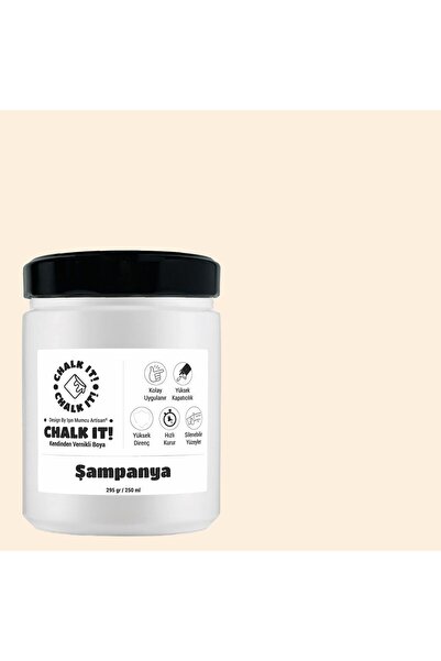 Işın Mumcu Artisan Chalk It Kendinden Vernikli Boya | Şampanya 250 GR Deneme ...