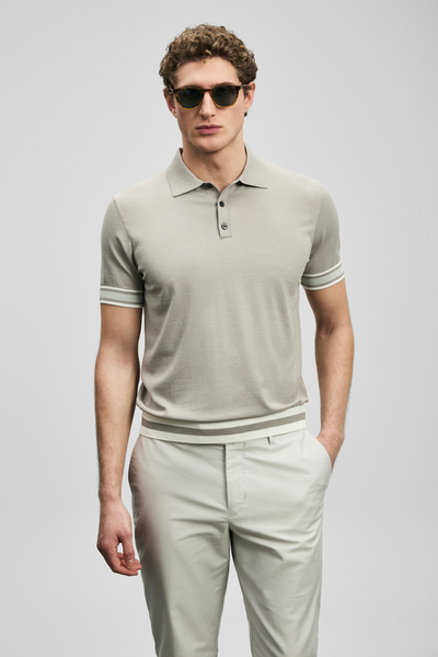 Lufian Ανδρικό πουλόβερ Luıs Μοντάλ από μεικτό ύφασμα σε χρώμα άμμου