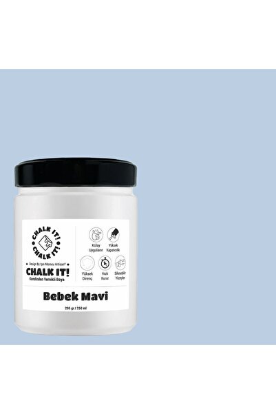 Işın Mumcu Artisan Chalk It Kendinden Vernikli Boya | Bebek Mavi 250 GR Denem...