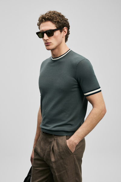 Lufian Ανδρικό πουλόβερ Henry Βαμβάκι τεμαχίων Nefti Green