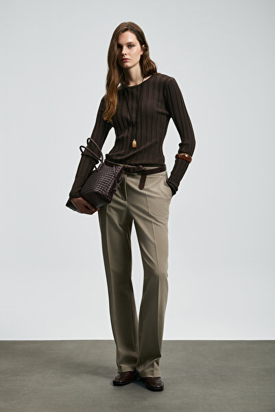 Lufian Γυναικείο πουλόβερ Perla καφέ