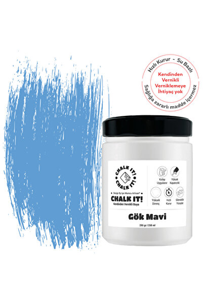 Işın Mumcu Artisan Chalk It Kendinden Vernikli Boya | Gök Mavi 250 GR Deneme ...