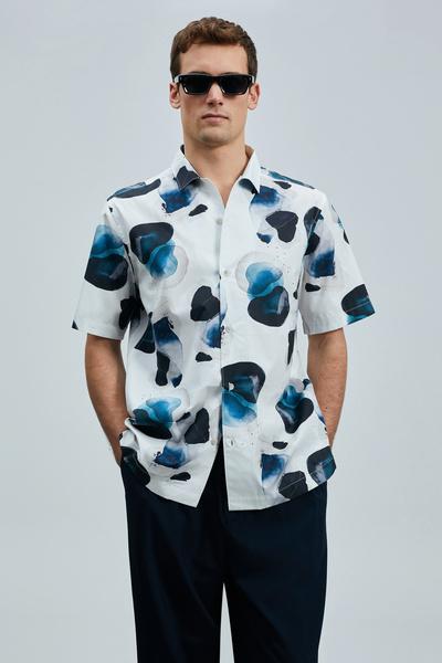 Lufian Jereno Men's Basic Shirt Regular Fit Ecru