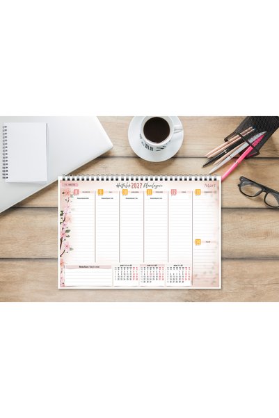Express 2026-2027 Calendar A4 Size 53 Weekly Planner Sakura