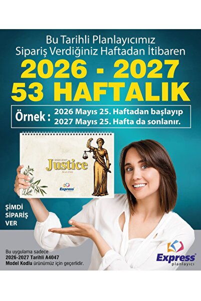 Express 2026 - 2027 تقويم مقاس A4 53 مخطط أسبوعي للعدالة