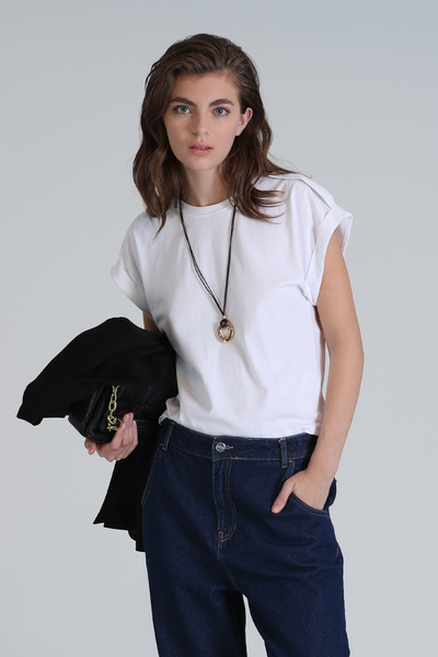 Lufian Clara γυναικείο λευκό μπλουζάκι με κανονική εφαρμογή