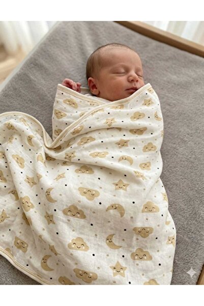 anne dokunuşu gibi KUZUM BEBE Organic Swaddle Baby Blanket with Purple Coffee...