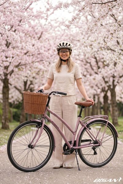 SERENITY-S WOMEN 'S CITY BIKE 48CM V 28 RIM 7 GEAR POWDER PINK