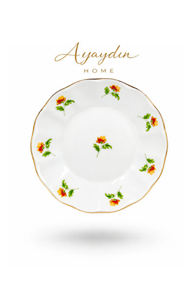 Porland Sarı Çiçekli Çay Tabağı 6’lı – AYAYDIN HOME
