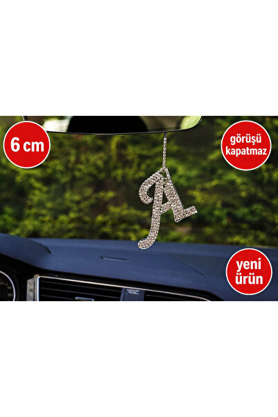 Arabasına Aşıklar Kulubü Mirror Letter Silver Stone Necklace Ornament
