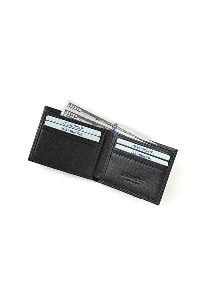 HELMBROOK Erkek Hakiki Deri Cüzdan Çok Bölmeli RFID Korumalı Dean Gri