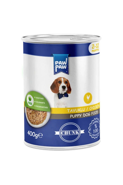 PawPaw Υγρή τροφή για νεαρά σκυλιά, κομμάτια κοτόπουλου σε σάλτσα, 400 g, πηγ...