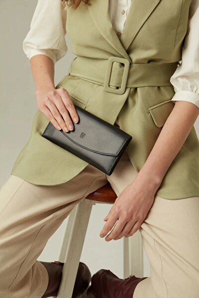 HELMBROOK Γυναικείο δερμάτινο πορτοφόλι Ashley με προστασία RFID, μαύρη θήκη ...