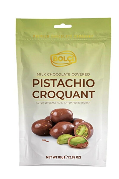 Bolçi Καραμέλες Bolci με τραγανά φιστίκια καλυμμένα με σοκολάτα γάλακτος, 80 g