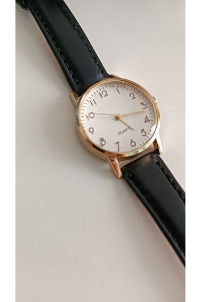 LA BOSS Vintage Minimal Yuvarlak - Koyu Kahve Renk Kordon Kadın Kol Saati - G...