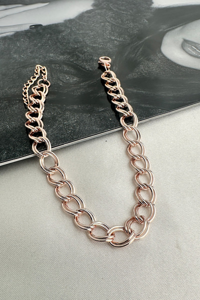 Modex Rose Color Flat Chain Anklet