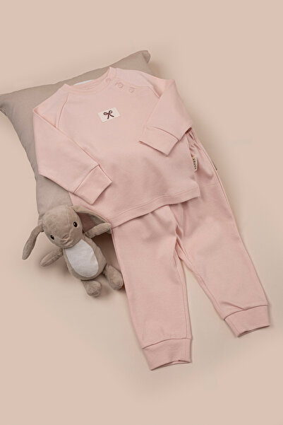 VAUVA İkili Takım Kız Erkek Bebek Çocuk Nakışlı Pijama Takımı