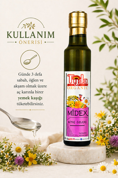 TİJDA Midex Taze Bitkilerden Saf bitki özleri karışımı sıvı formda 250 ML